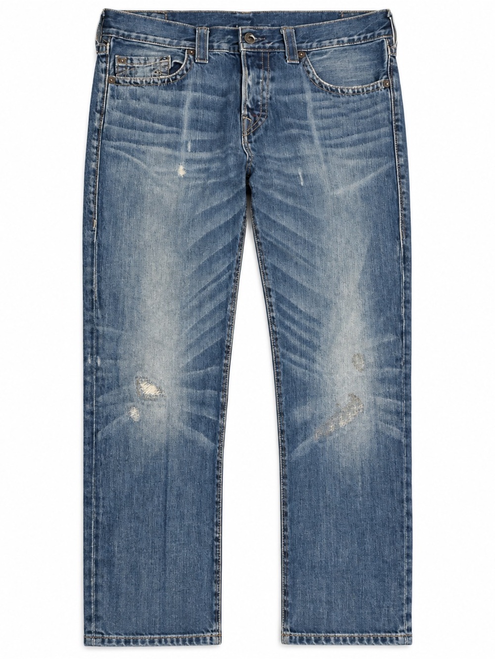 True Religion Rocco Relaxed Skinny Distressed Studded Jeans Men’s 32